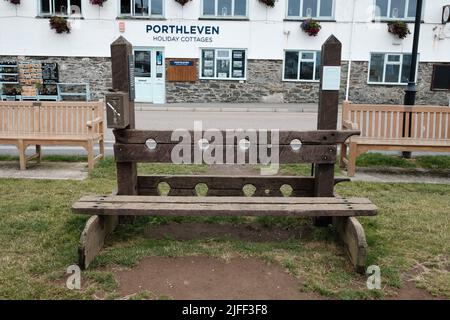 Stocks de bois à Porthleven, Cornouailles Banque D'Images