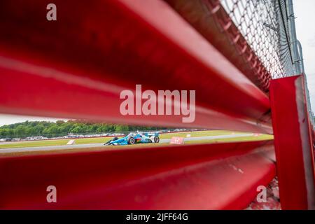 Lexington, Ohio, États-Unis. 1st juillet 2022. JOSEF NEWGARDEN (2), de Nashville, Tennessee, pratique la Honda Indy 200 au Mid Ohio Sports car course à Lexington OH. (Image de crédit : © Walter G. Arce Sr./ZUMA Press Wire) Banque D'Images