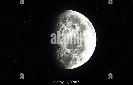 lune avec étoiles Banque D'Images