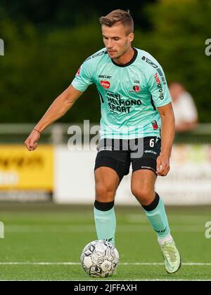 EINDHOVEN, PAYS-BAS - JUILLET 2 : Jarno Lion de Helmond Sport pendant le match d'avant-saison entre Unitas '59 et Helmond Sport au Sportpark Bokt on 2 juillet 2022 à Eindhoven, pays-Bas (photo de Joris Verwijst/Orange Pictures) Banque D'Images