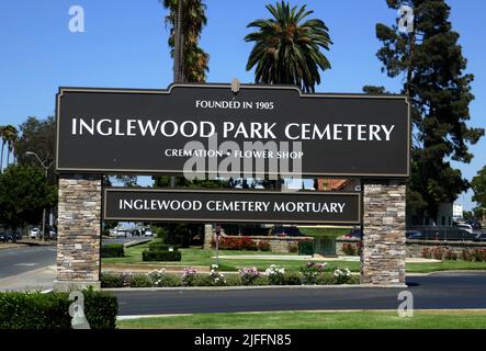 Inglewood, Californie, États-Unis 29th juin 2022 Cimetière Inglewood Park Sign On 29 juin 2022 à Inglewood, Los Angeles, Californie, États-Unis. Photo par Barry King/Alay stock photo Banque D'Images