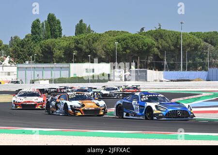 Misano, Italie. 02nd juillet 2022. Fanatec GT World Challange - Misano COURSE 1 AKKODIS ASP Mercedes-AMG GT3 Timur Boguslavskiy crédit: Agence de photo indépendante/Alamy Live News Banque D'Images