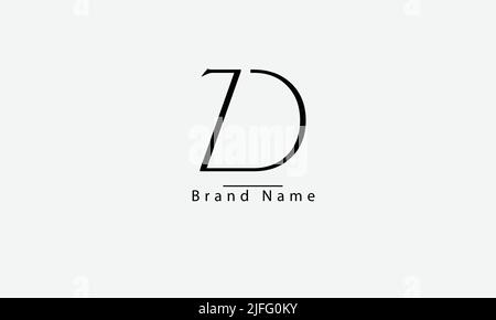 Lettres de l'alphabet initiales Monogram logo ZD DZ Z Z D Illustration de Vecteur