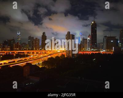 Vues de Shanghai la nuit Banque D'Images