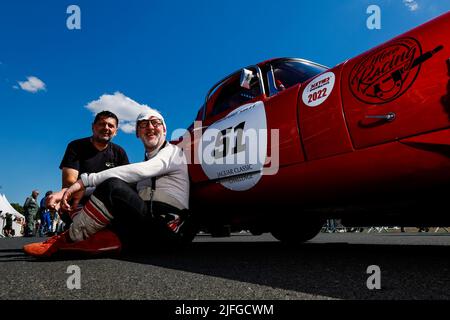 51 RAPALLINO (FR) / JOSSE (BE), Jaguar E-Type 3,8 / 1963 , action pendant le Mans Classic 2022 de 30 juin à 3 juillet 2022 sur le circuit des 24 heures du Mans, au Mans, France - photo Julien Delfosse / DPPI Banque D'Images