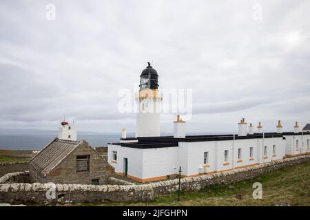 lighthouse à dunnet, dirigez-vous vers le point le plus au nord sur le continent en grande-bretagne écosse Banque D'Images