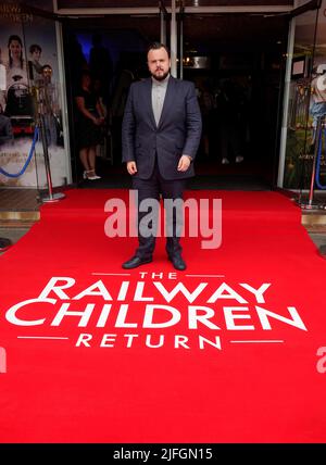 John Bradley assister à la première mondiale du chemin de fer enfants Retour au Keighley Picture House Cinema, Keighley, West Yorkshire. Date de la photo: Dimanche 3 juillet 2022. Banque D'Images