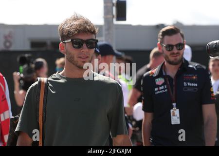 3rd juillet 2022, circuit Silverstone, Silverstone, Northamptonshire, Angleterre: Grand Prix britannique F1, jour de course: Scuderia AlphaTauri, Pierre Gasly Banque D'Images