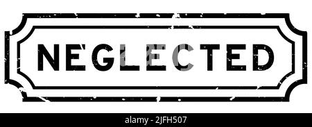 Grunge noir oublié mot caoutchouc joint tampon sur fond blanc Illustration de Vecteur