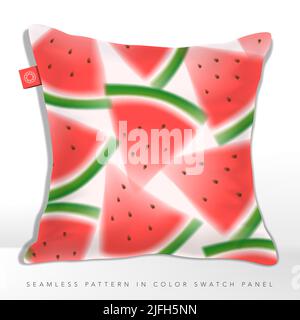 Effet flou ou aquarelle vectorisé Watermelon sans couture graphique ou motif de tissu Illustration de Vecteur
