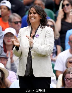 Conchita Martinez pendant le septième jour des Championnats de Wimbledon 2022 au All England Lawn tennis and Croquet Club, Wimbledon. Date de la photo: Dimanche 3 juillet 2022. Banque D'Images