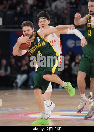 Melbourne, Australie. 03rd juillet 2022. Matthew Dellavedova de l'équipe australienne de basket-ball en action pendant la coupe du monde 2023 qualification de la FIBA Groupe B jeu de la fenêtre 3 entre la Chine et l'Australie tenu à John Cain Arena. Score final Australie 71:48 Chine. (Photo par Luis Veniegra/SOPA Images/Sipa USA) crédit: SIPA USA/Alay Live News Banque D'Images