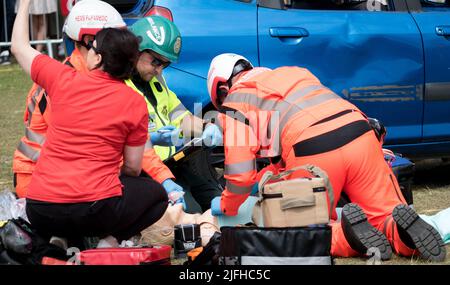 Exposition par la police, les services d'incendie et d'ambulance, Eastbourne, East Sussex, Royaume-Uni Banque D'Images