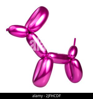 Jouet chien ballon de fête isolé sur fond blanc Banque D'Images