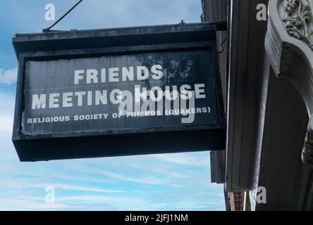 Panneau pour la Quaker Meeting House à Eustace Street, Dublin, Irlande Banque D'Images
