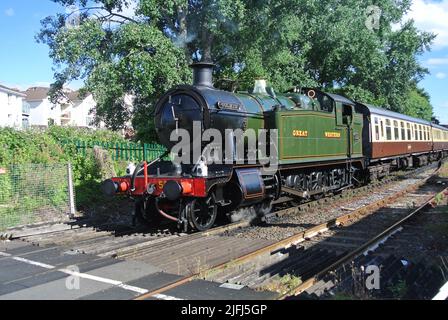 Locomotive à vapeur 5239 Goliath faisant partie du Dartmouth Steam Railway, à Paignton, Devon, Angleterre, Royaume-Uni. Banque D'Images