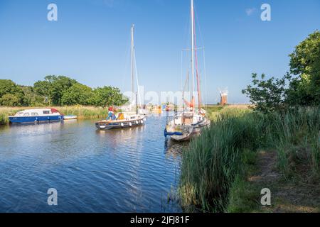 Horsey Windpump ou moulin à vent de drainage sur les norfolk broads. Banque D'Images