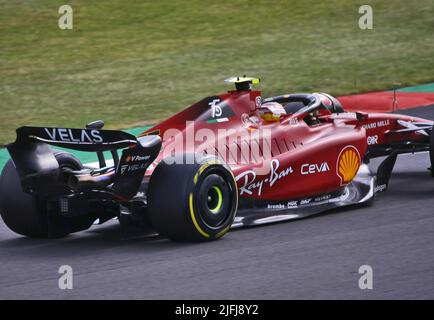 Silverstone, Northants, Royaume-Uni - 1st juillet 2022 Carlos Sainz - Ferrari remporte son premier Grand Prix au GRAND Prix de Formule 1 DE LENOVO Banque D'Images