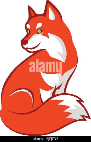 Un chien Husky sympathique ressemble à un renard Illustration de Vecteur