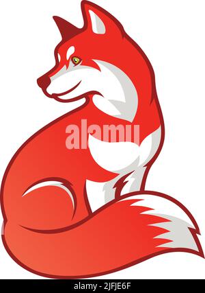 Un chien Husky sympathique ressemble à un renard Illustration de Vecteur