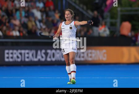 Amstelveen, Niederlande. 03rd juillet 2022. Firo : 07/03/2022, hockey, hockey sur gazon, femme, femme, FIH Hockey coupe du monde Espagne et pays-Bas 2022, WM, coupe du monde 2022 Espagne et pays-Bas, Allemagne - pays-Bas Linnea WEIDEMANN, GER, Gesture crédit: dpa/Alay Live News Banque D'Images