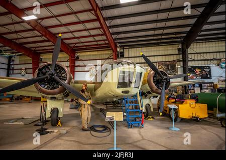 Nanton (Alberta) - 2 juillet 2022 : Bristol Blenheim Mark IV au Musée canadien du commandement des bombardiers, dans les régions rurales de l'Alberta. Banque D'Images