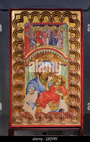 Madonna col Bambino e Apostoli detta Tavola di S. Agata - tempera su tavola - ambito italiano del primo quarto del XIV secolo - Cremona, Italia, M Banque D'Images