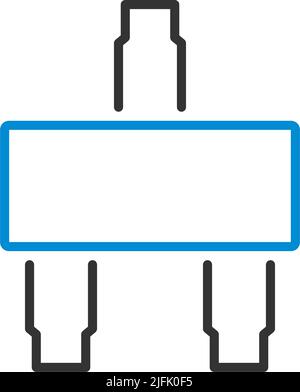 Icône transistor CMS.Contour gras modifiable avec Color Fill Design.Illustration vectorielle. Illustration de Vecteur