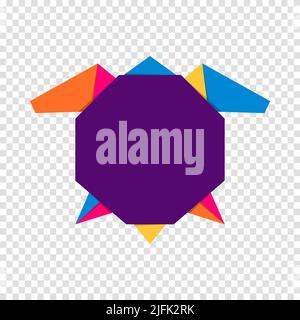 Origami tortue.Motif abstrait coloré et dynamique représentant une tortue.Origami animal.Illustration vectorielle Illustration de Vecteur