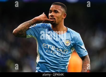 Photo du dossier datée du 26-04-2022 de Gabriel Jesus de Manchester City. Arsenal ont terminé la signature de Manchester City en avant Gabriel Jésus sur un contrat à long terme. Date de publication : lundi 4 juillet 2022. Banque D'Images