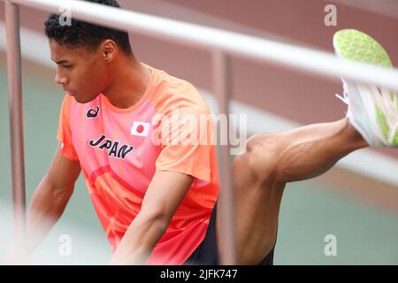Yuki Joseph Nakajima (JPN), 2 JUILLET 2022 - Athlétisme : entraînement de l'équipe nationale sprint pour les Championnats du monde d'athlétisme de l'IAAF, Oregon, Tokyo, Japon. (Photo de Naoki Morita/AFLO SPORT) Banque D'Images