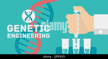Illustration de la bannière du vecteur de génie génétique Illustration de Vecteur