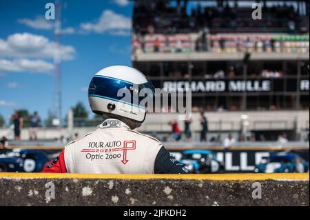 05 BERCHON (FR), Jaguar E-Type 3,8 / 1963, portrait au Mans Classic 2022 de 30 juin à 3 juillet 2022 sur le circuit des 24 heures du Mans, au Mans, France - photo Joris Clerc / DPPI Banque D'Images