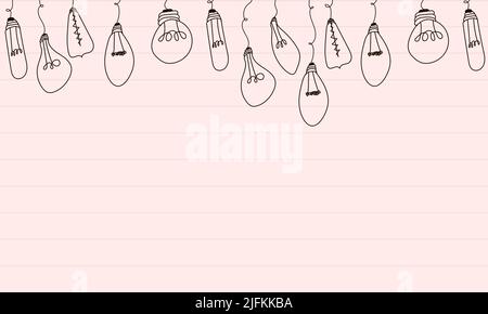 Les ampoules se dandinant sur le bord.Collection de doodle d'ampoules créatives.Illustration vectorielle Illustration de Vecteur