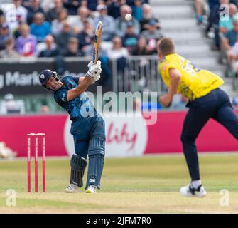 Wayne Madsen battant pour les Falcons lors d'un match Blast de T20 entre Derbyshire Falcons et Durham Banque D'Images