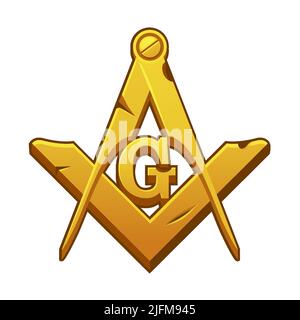 Boussoles et carrés. Vecteur symbole maçonnique, société sacrée. Illustration de Vecteur