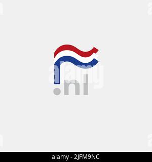 Icône drapeau pays-Bas. Conception originale et simple du drapeau holland sur fond blanc, place pour le texte. Élément de conception, modèle d'affiche nationale, nl Illustration de Vecteur