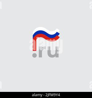 Icône drapeau de Russie. Dessin original et simple du drapeau russe sur fond blanc, place pour le texte. Élément de conception, modèle d'affiche nationale, domaine RU Illustration de Vecteur