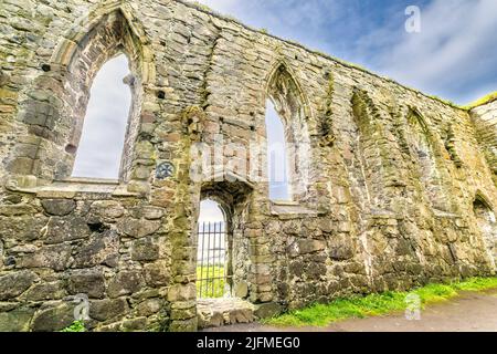 Ruines de la cathédrale médiévale Magnus à Kirkjubour SUR les îles Féroé Banque D'Images