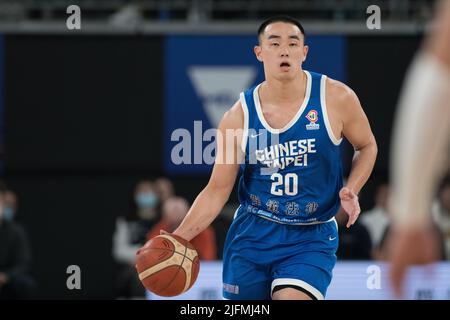 Melbourne, Australie. 04th juillet 2022. SZU-Yao Sun de l'équipe de basket-ball du Taipei chinois en action pendant le match de la FIBA World Cup 2023 Qualificatifs Group B Window 3 entre le Taipei chinois et la Chine qui s'est tenu à John Cain Arena. Note finale Chine 97:56 Taipei chinois. Crédit : SOPA Images Limited/Alamy Live News Banque D'Images