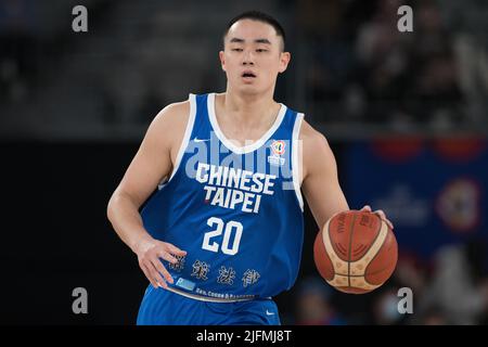 Melbourne, Australie. 04th juillet 2022. SZU-Yao Sun de l'équipe de basket-ball du Taipei chinois en action pendant le match de la FIBA World Cup 2023 Qualificatifs Group B Window 3 entre le Taipei chinois et la Chine qui s'est tenu à John Cain Arena. Note finale Chine 97:56 Taipei chinois. (Photo par Luis Veniegra/SOPA Images/Sipa USA) crédit: SIPA USA/Alay Live News Banque D'Images