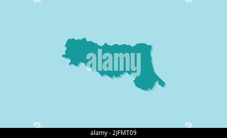 Icône de la région italienne Emilia Romagna avec fond bleu clair et icône bleue Illustration de Vecteur