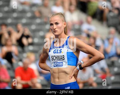 Corinna SCHWAB (lac Erdgas Chemnitz) demi-finales 400m femmes aux Championnats d'athlétisme 25 juin 2022 2022, de 25 juin. - 06/26/2022 à Berlin/Allemagne. ÃÂ Banque D'Images