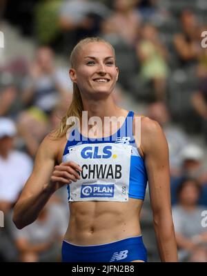 Corinna SCHWAB (lac Erdgas Chemnitz) demi-finales 400m femmes aux Championnats d'athlétisme 25 juin 2022 2022, de 25 juin. - 06/26/2022 à Berlin/Allemagne. ÃÂ Banque D'Images