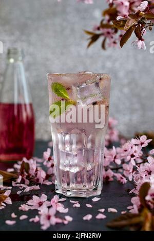 Cocktail de printemps. Limonade avec glace et menthe. Banque D'Images