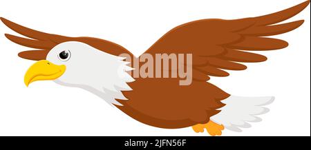 Aigle de dessin animé isolé sur fond blanc Banque D'Images