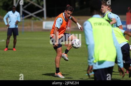 Wageningen, pays-Bas, 04 juillet 2022, Ferran Jutgla du Club photographié lors d'un camp d'entraînement de l'équipe belge de première ligue Club Brugge KV, à Wageningen, pays-Bas, avant la saison 2022-2023, lundi 04 juillet 2022. BELGA PHOTO VIRGINIE LEFOUR Banque D'Images