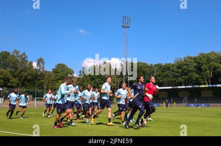 Wageningen, pays-Bas, 04 juillet 2022, les joueurs du Club photographiés lors d'un camp d'entraînement de l'équipe belge de première ligue Club Brugge KV, à Wageningen, pays-Bas, avant la saison 2022-2023, le lundi 04 juillet 2022. BELGA PHOTO VIRGINIE LEFOUR Banque D'Images