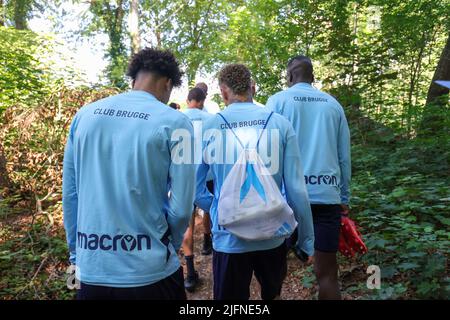 Wageningen, pays-Bas, 04 juillet 2022, les joueurs du Club arrivent pour un camp d'entraînement de l'équipe belge de première ligue Club Brugge KV, à Wageningen, pays-Bas, avant la saison 2022-2023, le lundi 04 juillet 2022. BELGA PHOTO VIRGINIE LEFOUR Banque D'Images