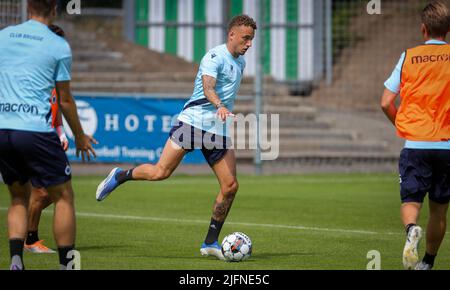 Wageningen, pays-Bas, 04 juillet 2022, Noa Lang du Club photographié lors d'un camp d'entraînement de l'équipe belge de première ligue du Club Brugge KV, à Wageningen, pays-Bas, avant la saison 2022-2023, le lundi 04 juillet 2022. BELGA PHOTO VIRGINIE LEFOUR Banque D'Images